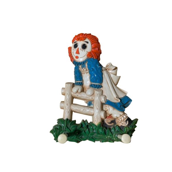 Raggedy Ann and Andy The Bobbs Hook Wall Plaques 1977 Merrill Co Vintage Syroco - Picture 3 of 7